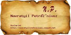 Navratyil Petróniusz névjegykártya